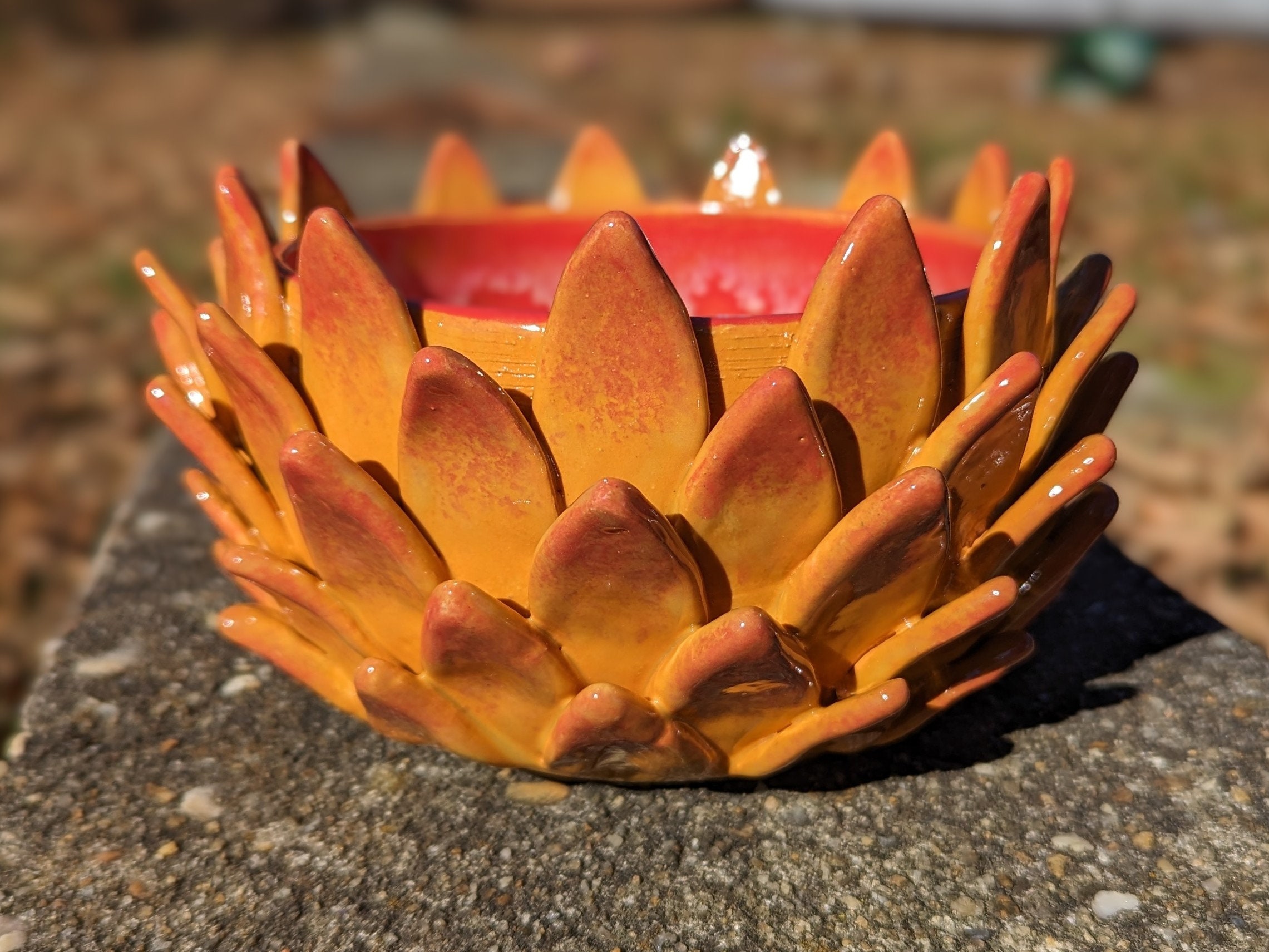 Ceramic Lotus Flower Sculpture Planter Etsy