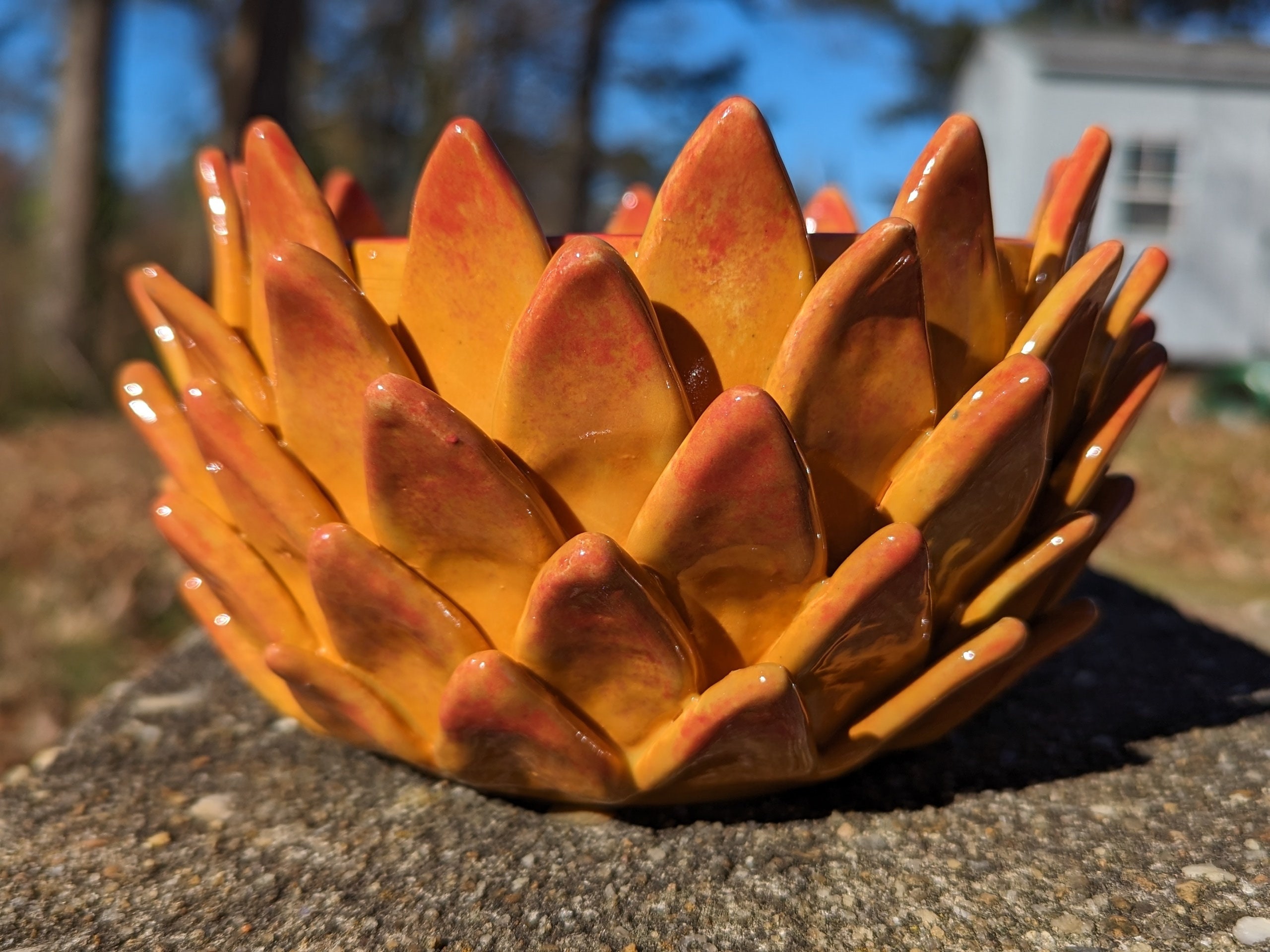 Ceramic Lotus Flower Sculpture Planter Etsy
