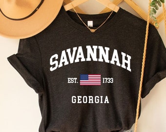 Camiseta de Savannah, Camisa de Savannah, Camisa de Georgia, Camisa de Savannah GA, Regalo de Savannah Georgia, Horizonte de Savannah, Regalos de Georgia