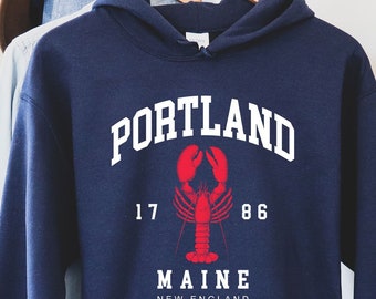 Portland Hoodie, Portland Maine T-shirt, Portland ME Skjorta, Maine Sweatshirt, Maine Rundkrage, Maine Skjortor för Dam, Maine Skjorta, Maine