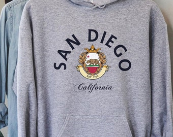 Bluza z kapturem San Diego, koszula San Diego, koszula California, wakacje, retro koszula plażowa, pasujące koszulki wakacyjne, koszulka plażowa, prezent San Diego