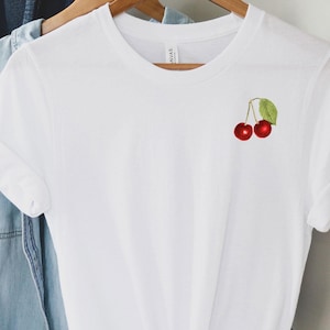 Cherry Tee, Cherry Shirt, Vintage Cherry Tee, Fruit Tshirt, Summer Shirt, Foodie Shirt, Foodie Gift, Cherry Lover Gift, Retro Cherry Shirt