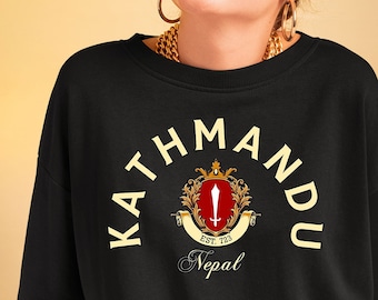 Kathmandu Sweatshirt, Kathmandu Shirt, Kathmandu, Nepal T-Shirt, Kathmandu Nepal, nepalesische Urlaubs-Reise-Andenken