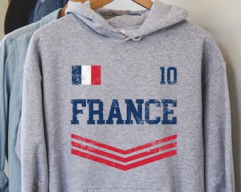 France Hoodie,France Home Soccer Jersey, Jersey France Home Shirt, France Shirt, Gift Fan Lovers France Football, personalized Jersey