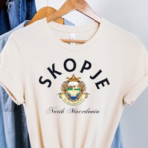 Skopje Tee,Skopje,Macedonia T-Shirt, Macedonia Flag, Macedonia Gifts, Macedonia Present, Macedonian Birthday