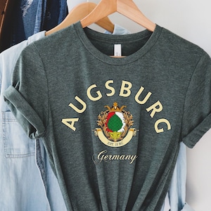 Camiseta de Augsburgo, Augsburgo, Augsburgo Alemania, camiseta personalizada de Augsburgo, jersey de cuello redondo suave y cómodo Memento