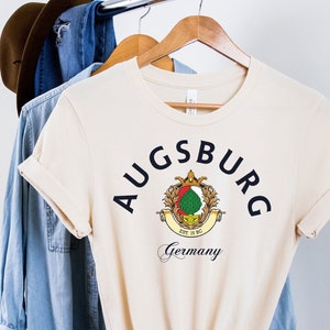 Camiseta de Augsburgo, Augsburgo, Augsburgo, Alemania, camiseta personalizada de Augsburgo, jersey de cuello redondo suave y cómodo.