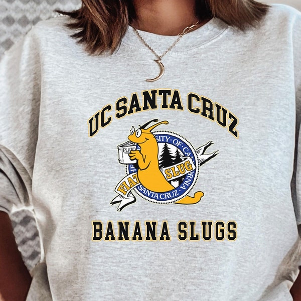 UC Santa Cruz Sweatshirt,Banana Slug Santa Cruz University official movie Tshirt man woman available Pulp Fiction original design