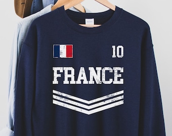 France Sweatshirt,France Home Soccer Jersey, Jersey France Home Shirt, France Shirt, Gift Fan Lovers France Football, personalized Jersey