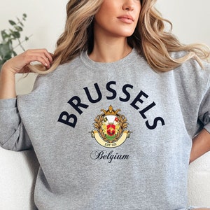 Brussels Sweatshirt,Brussels Belgium, Brussels shirt, Belgium trip, Belgium Capital Baggy Sweatshirt, Soft and Comfortable