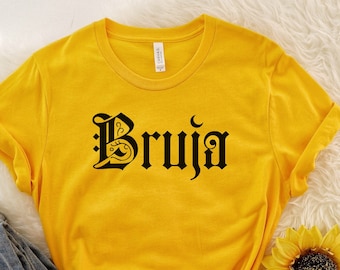 Camiseta Bruja, Camiseta Bruja para hombres y mujeres, Camiseta Latina de Halloween, Camisetas Latinas, Camiseta Chula, camiseta española, mes hispano