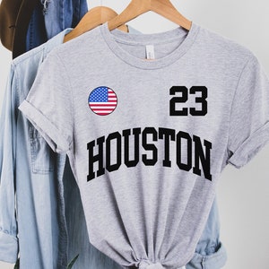 Houston-T-shirt, Houston T-shirt, Houston-jersey, Houston gepersonaliseerde trui met je nummer, Houston City Gift-T-shirt, Houston