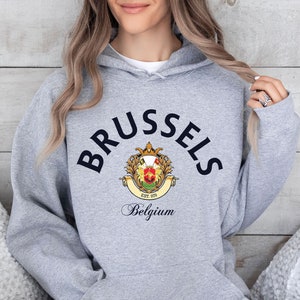 Brussels Hoodie,Brussels Belgium, Brussels shirt, Belgium trip, Belgium Capital Baggy Sweatshirt, Soft and Comfortable