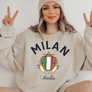 Milan Sweatshirt, Milan Sweatshirt, Milano Italia, Milan Italy, Milan Sweater, Italy shirt, Italian style Shirt, Italy Milan Pullover