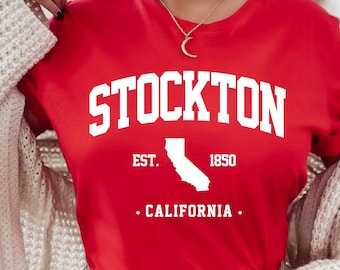 Camiseta de Stockton, camiseta de California, camiseta del estado de California, camiseta de la Costa Oeste, camiseta de la Costa Oeste de California, camiseta de los amantes de California, regalo