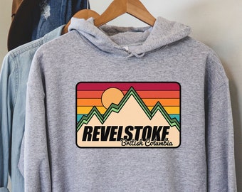 Revelstoke Hoodie,REVELSTOKE TSHIRT, British Columbia Shirt, Mountains Tshirt, Snowboarding Shirt, Skiing Shirt, BC Canada