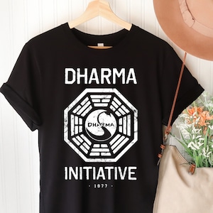 Dharma Tee, DHARMA Initiative 1977 TV Show LOST printed cotton t-shirt 8997, Lost tv show fan, retro gift lost series