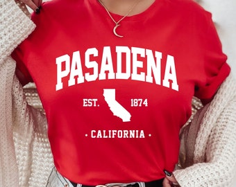 Camiseta de Pasadena, camiseta de California, camiseta del estado de California, camiseta de la Costa Oeste, camiseta de la Costa Oeste de California, camiseta para amantes de California, regalo de California