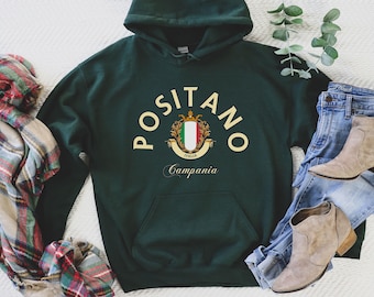 Sudadera con capucha de Positano, camiseta de la Costa Amalfitana, Costa Amalfitana, camiseta de la Costa Amalfitana, camiseta de Italia, Positano, Capri, camiseta de vacaciones, camiseta de viaje