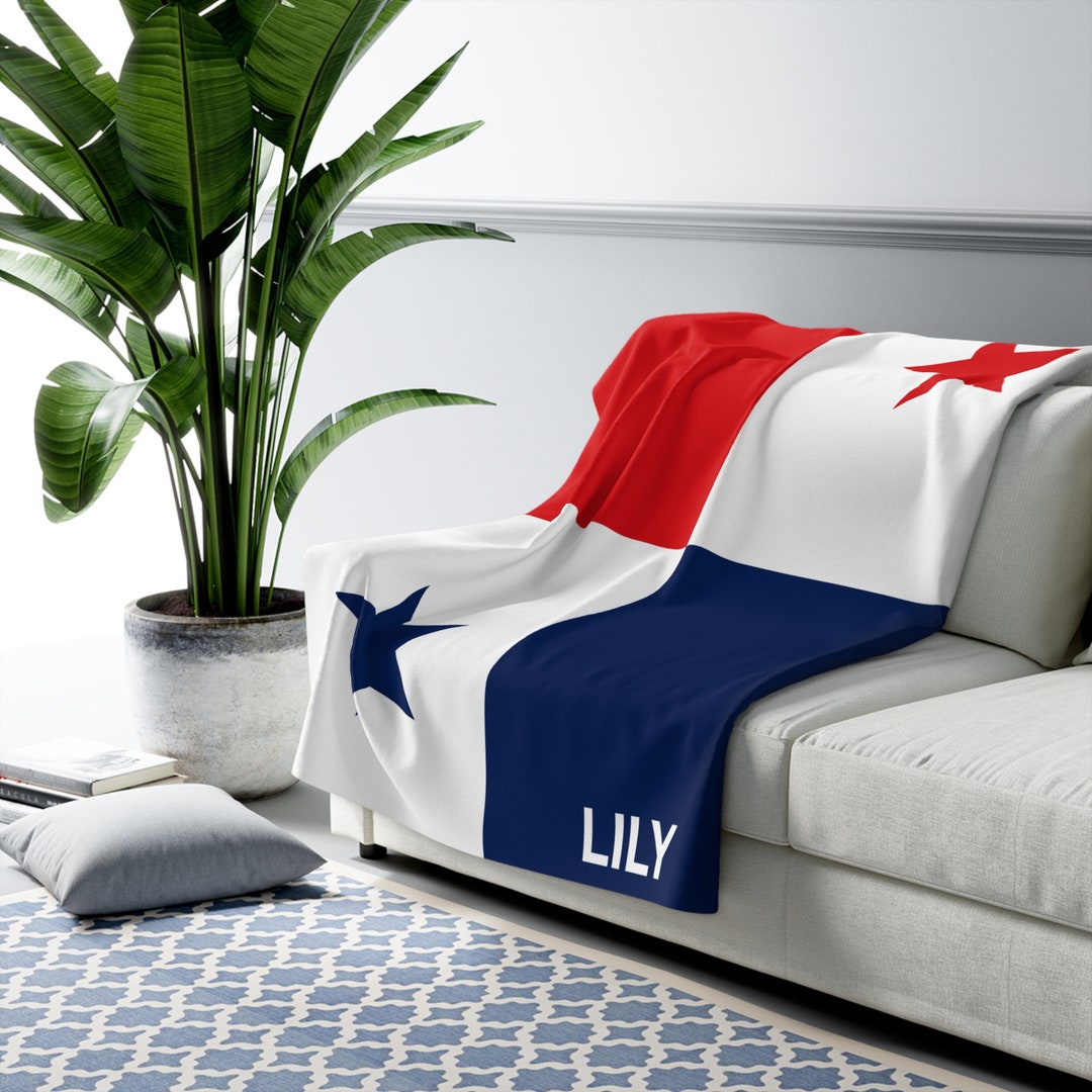 Panama Fleece Blanket,panama Flag Blanket, Flag of Panama, Custom