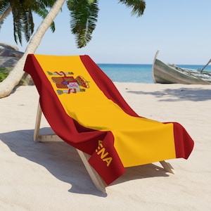 Tissu drapeau de l'Espagne, Drapeau de l'Espagne, Serviette de plage drapeau de l'Espagne, Cadeau drapeau de l'Espagne, Serviette de bain Espagne, Cadeau Espagne, Football Espagne