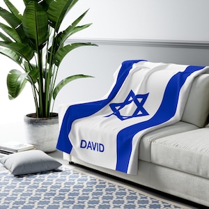 Israel Defence Forces Fleece Blanket Israel Fleece Blanket,Israel, Israel Blanket, Flag of Israel, Custom Israel Flag