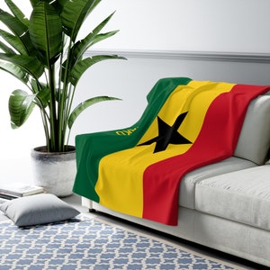 Ghana Flag Blanket, Flag of Ghana, Custom Ghana Flag Blanket, Personalized Country Flag Gift, Ghana Name