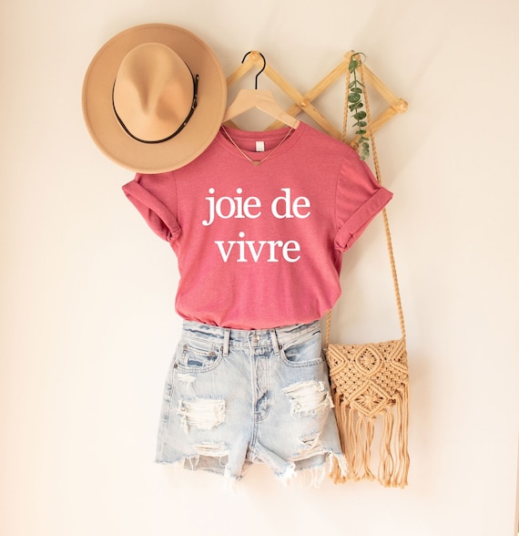 Joie De Vivre Tee french Shirt Paris Shirt French Quote French Saying Shirt French Gift Parisian Style T Shirt Trendy Aesthetic Etsy Australia
