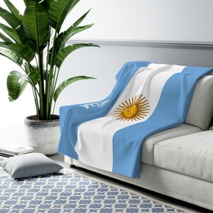 Argentina Flag Blanket,Flag of Argentina, Custom Argentina Flag, Personalized Country Flag Gift, Argentina Name Blanket