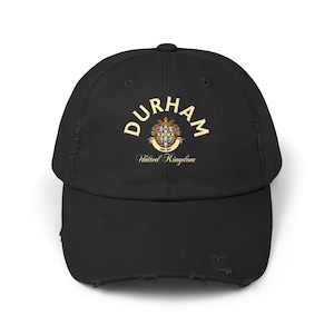 Durham Distressed Cap, Durham Storbritannien Sweatshirt, Durham skjorta, Durham England, England skjorta, Storbritannien, Storbritannien skjorta
