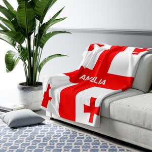 Georgia Fleece Blanket,Georgia Flag Blanket, Flag of Georgia, Custom Georgia Flag Blanket, Personalized Country Flag Gift, Georgia