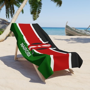 Kenya Beach Towel,Kenya Flag towel, Flag of Kenya, Kenya Flag beach tovel, Kenya Country Flag Gift, Kenya tovel, Kenya Gift