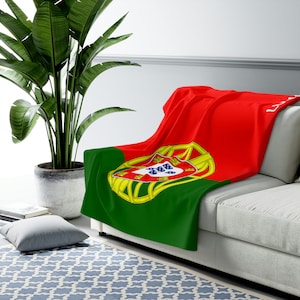 Portugal Flag Fleece Blanket,Portugal flag, Portuguese gift, Portugal Travel flag, Portuguese American Portuguese Flag Portugal Football