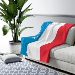 Luxembourg Fleece Blanket, Luxembourg Flag Blanket, Flag of Luxembourg, Custom Luxembourg Flag Blanket, Personalized Country Flag Gift