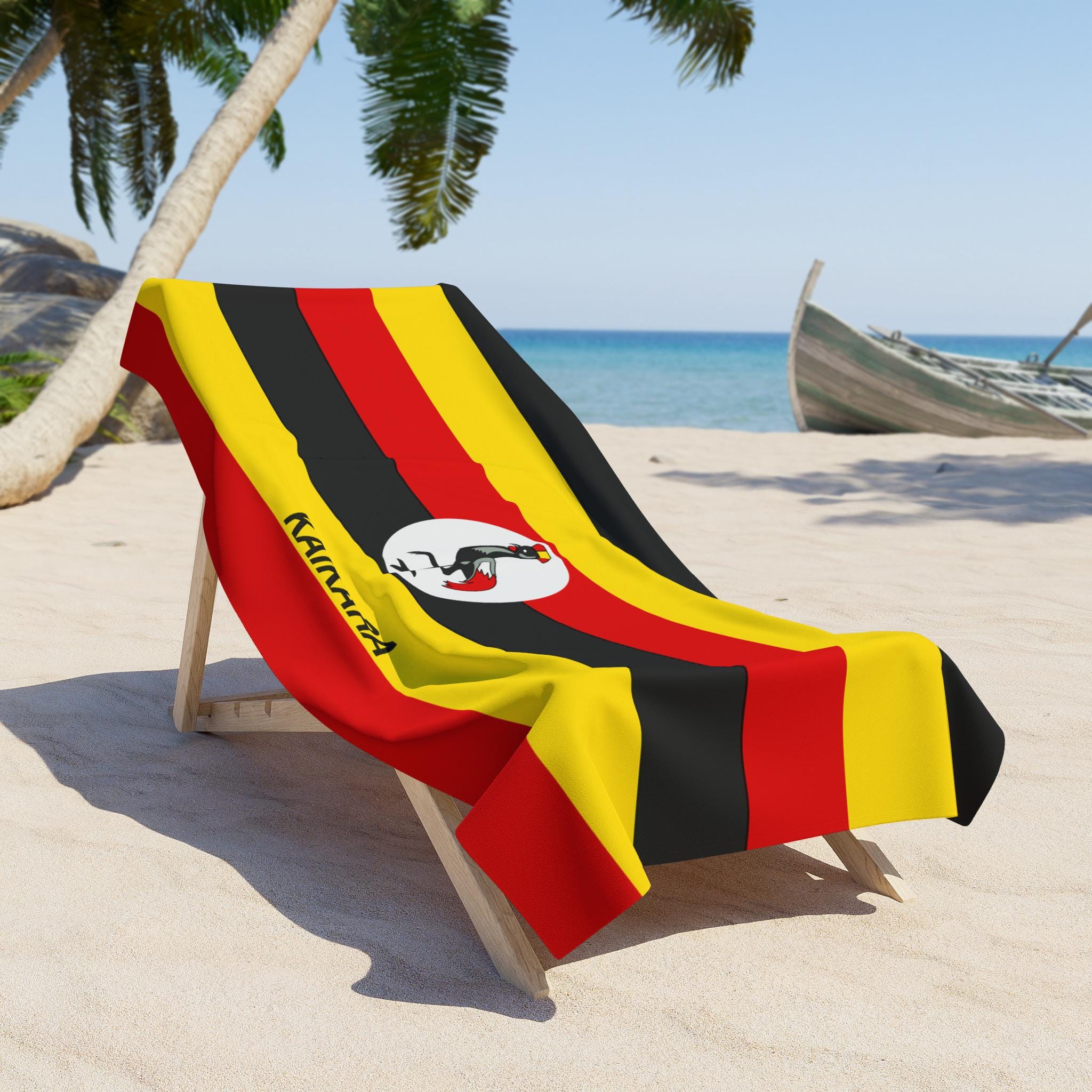 Uganda Beach Towel,Uganda Flag towel, Flag of Uganda, Uganda Flag beach towel, Uganda Country Flag Gift, Uganda towel, Uganda Gift