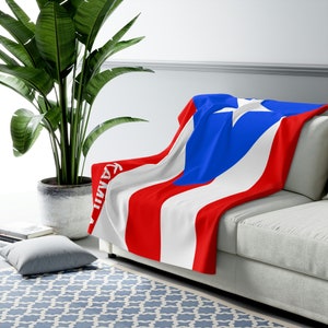 Puerto Rico Flag Blanket,Flag of Puerto Rico Blanket, Custom Flag Blanket, Personalized Country Flag Gift, Puerto Rico Name Blanket