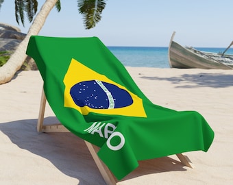 CafePress Brazil Flag Beach Towel – 30x60 Inches, Super Absorbent, Soft, Vibrant Printed Design