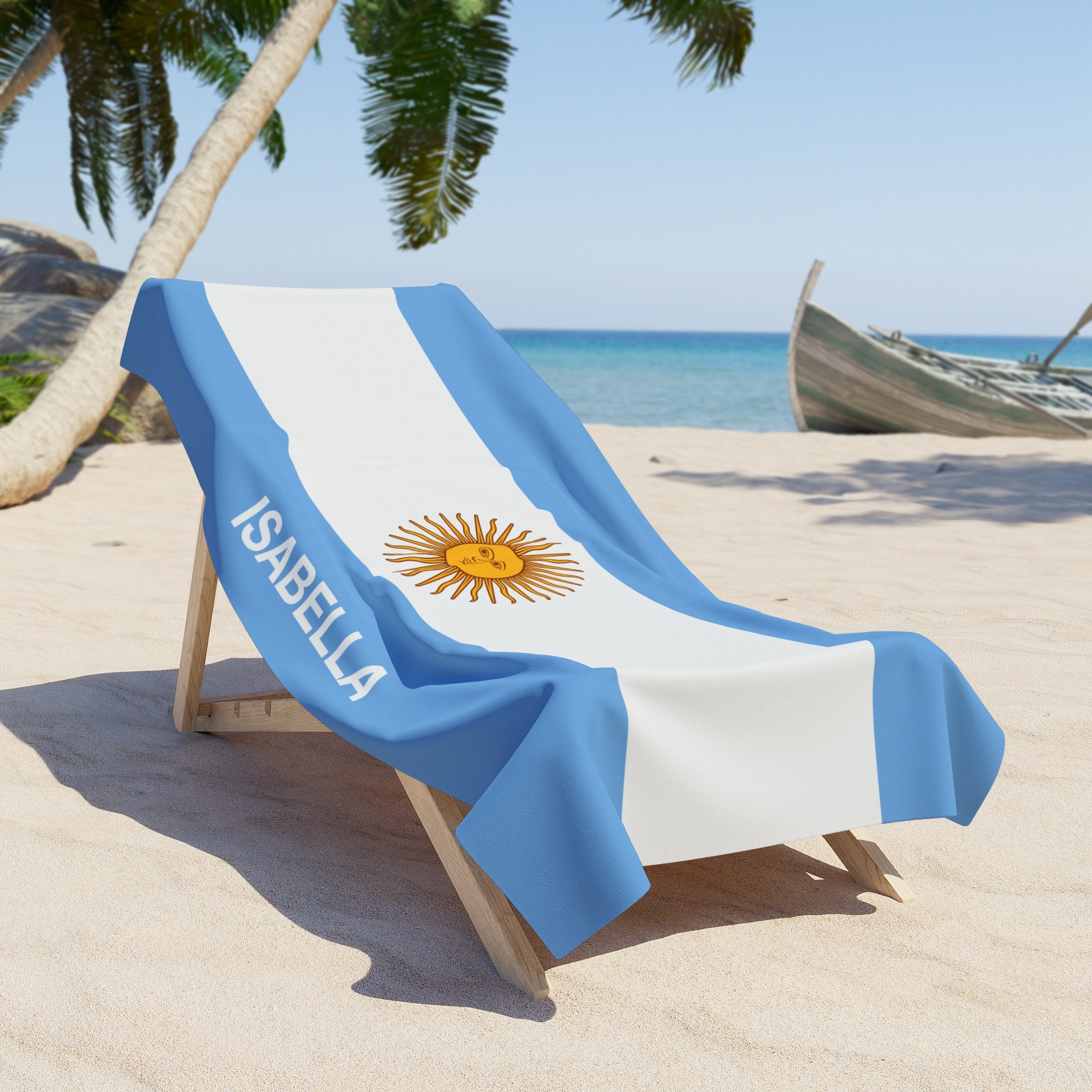 CafePress Argentina Flag Beach Towel - 30x60 Inch, Soft & Absorbent, Show Your Argentinian Pride