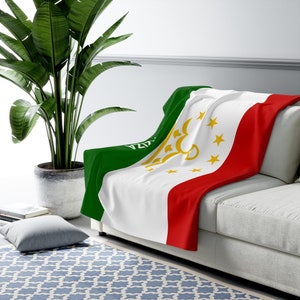 Tajikistan Flag Blanket, Flag of Tajikistan, Custom Tajikistan Flag Blanket, Personalized Country Flag Gift, Tajikistan Name Blanket