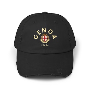 Genoa Distressed Cap,Genoa Italia, Genoa shirt, Genoa trip, Genoa fan tshirt, Genoa Italy, Genoa trip, Italy Shirt, Italy T-Shirt,