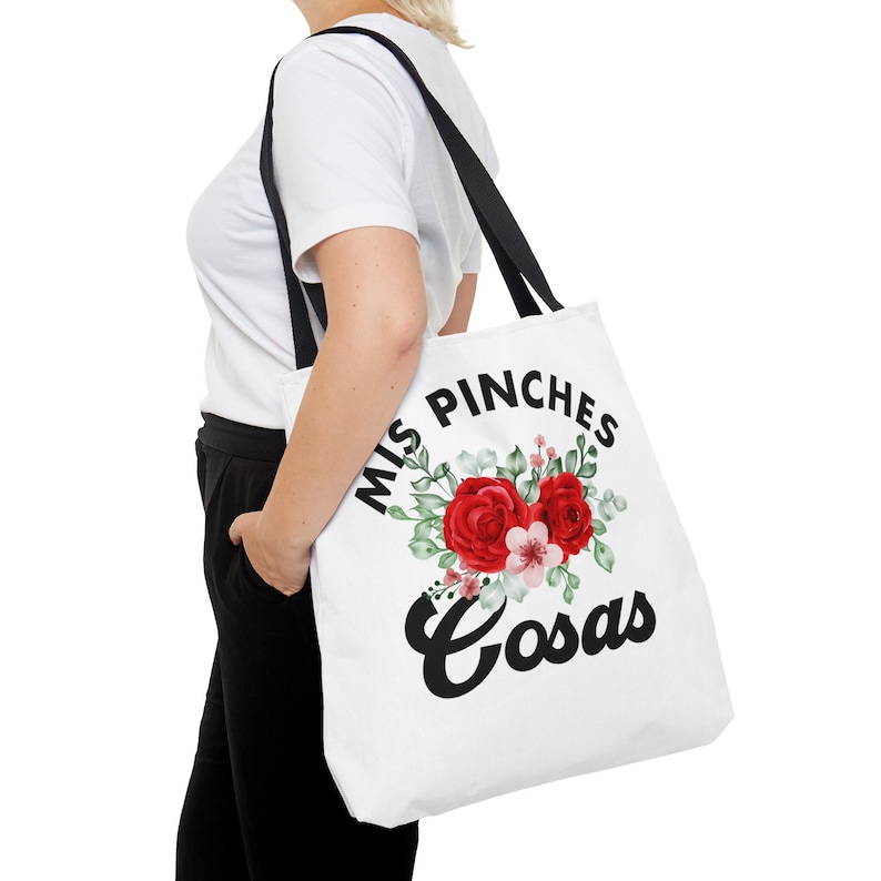 Mis Pinches Cosas tygväska, tygväska, tygväska, söt väska, rolig väska, mexikansk väska, spansk väska, mis pinches cosas bild 1