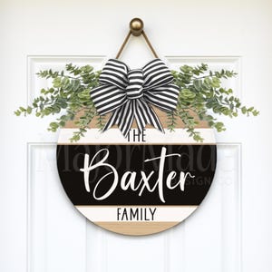 Colgador de puerta con apellido personalizado - Decoración de puerta de entrada personalizada - Letrero de bienvenida - Letrero de puerta con nombre de familia - Letrero personalizado