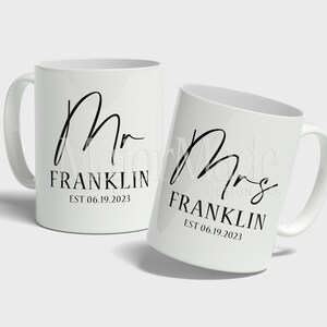 Personalized Mr & Mrs Mugs, Personalized Wedding Gift, Personalized Couple Mugs - Mr and Mrs Gift