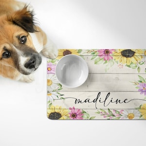 Personalized Pet Bowl Mat, Dog Bowl Mat, Customized Bowl Mat, Dog Food Mat, Puppy Bowl Mat, Cat Kitten Mat, Dog Mat, Pet Lover Gift