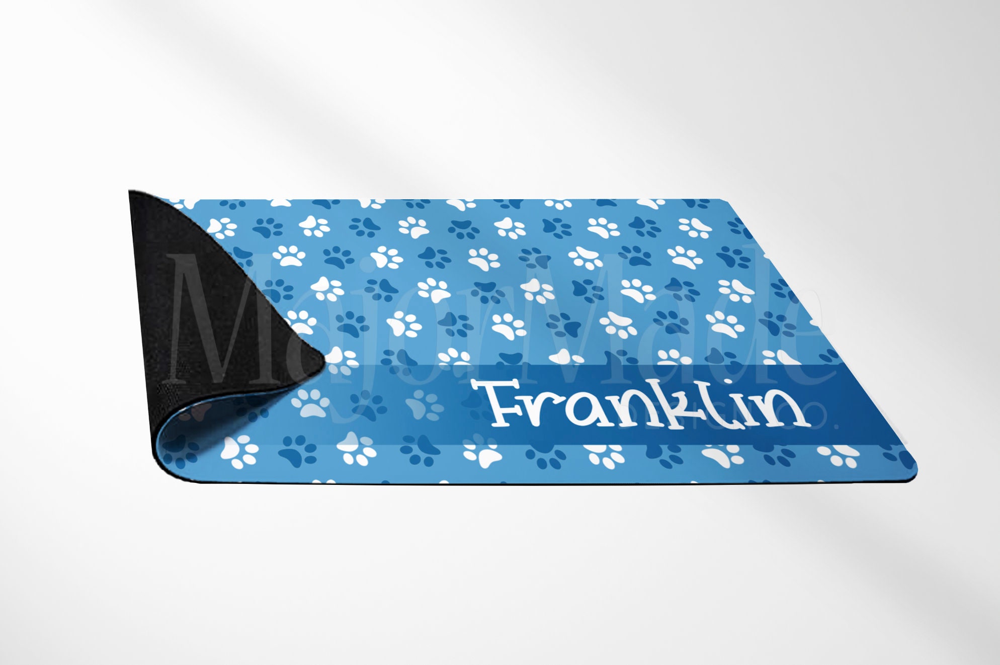Personalized Paw Print Mat, Custom Dog Bowl Mat, Customized Mat, Pet