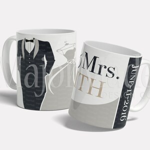 Mr & Mrs Mug, Wedding Mug, Anniversary Mug, Newly Wed Mug, Marriage Mug, Bride | Groom