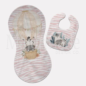 Zebra Print Bib and Burp Cloth, Baby Shower Gift, Welcome Baby Gift, Bib and Burp Cloth Set, Custom Baby Accessories