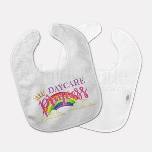 Baby Bib, Daycare Princess Bib, Cute Baby Bib, Baby Shower Gift, Welcome Baby Gift, Custom Baby Gift