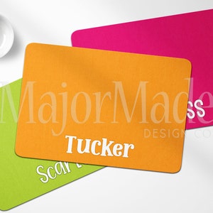 Personalized Name Custom Dog Bowl Mat Choose Colors Font Customized Pet Placemat Cat Kitten Puppy Supplies Feeding Station