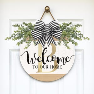 Colgador de puerta con apellido personalizado - Decoración de puerta de entrada personalizada - Letrero de bienvenida - Letrero de puerta con nombre de familia - Letrero personalizado